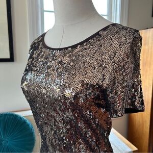 Michael Kors Bronze Sequin Cocktail Dress